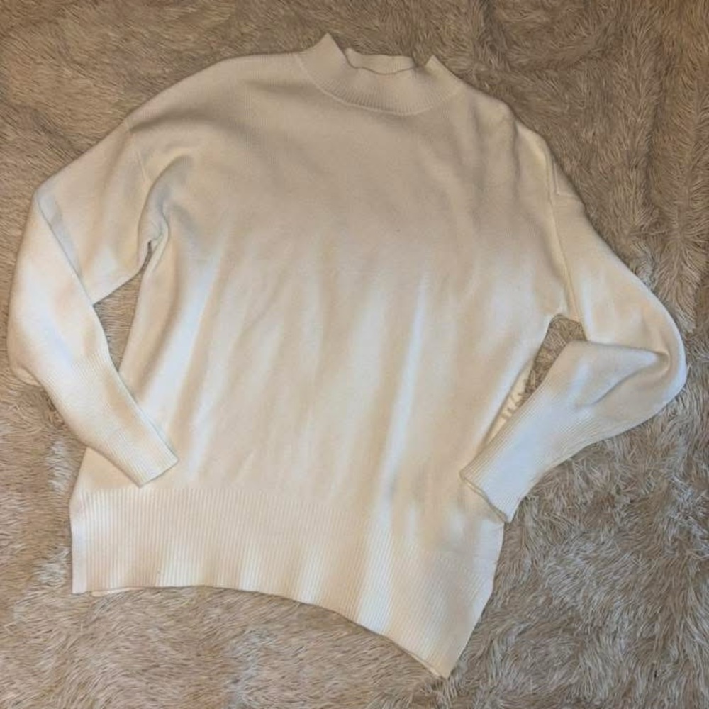 Cream Mock Neck Women's Sweater